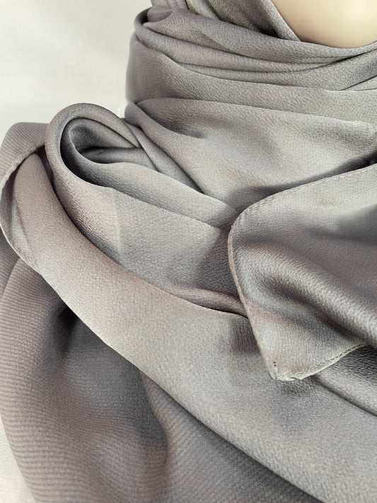 Satin Hijab grau