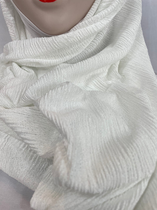 Edler Kaschmir Hijab Weiß – Stoffdetail Nahaufnahme