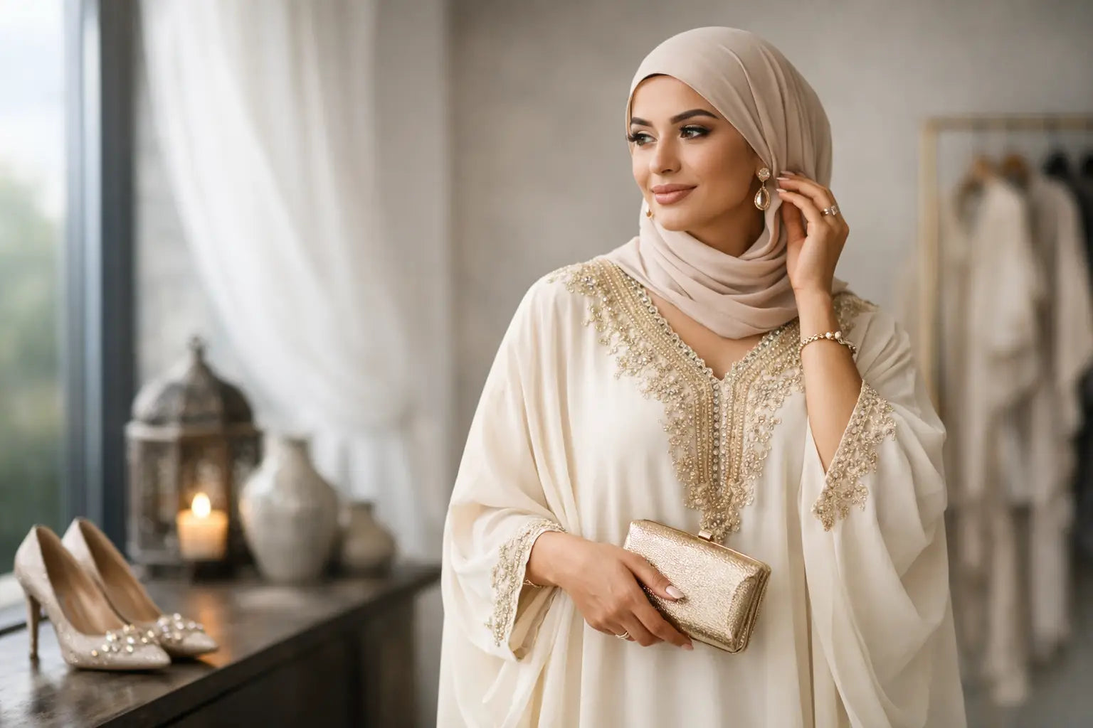 Kaftan Damen Eid Outfit stilvoll kombinieren