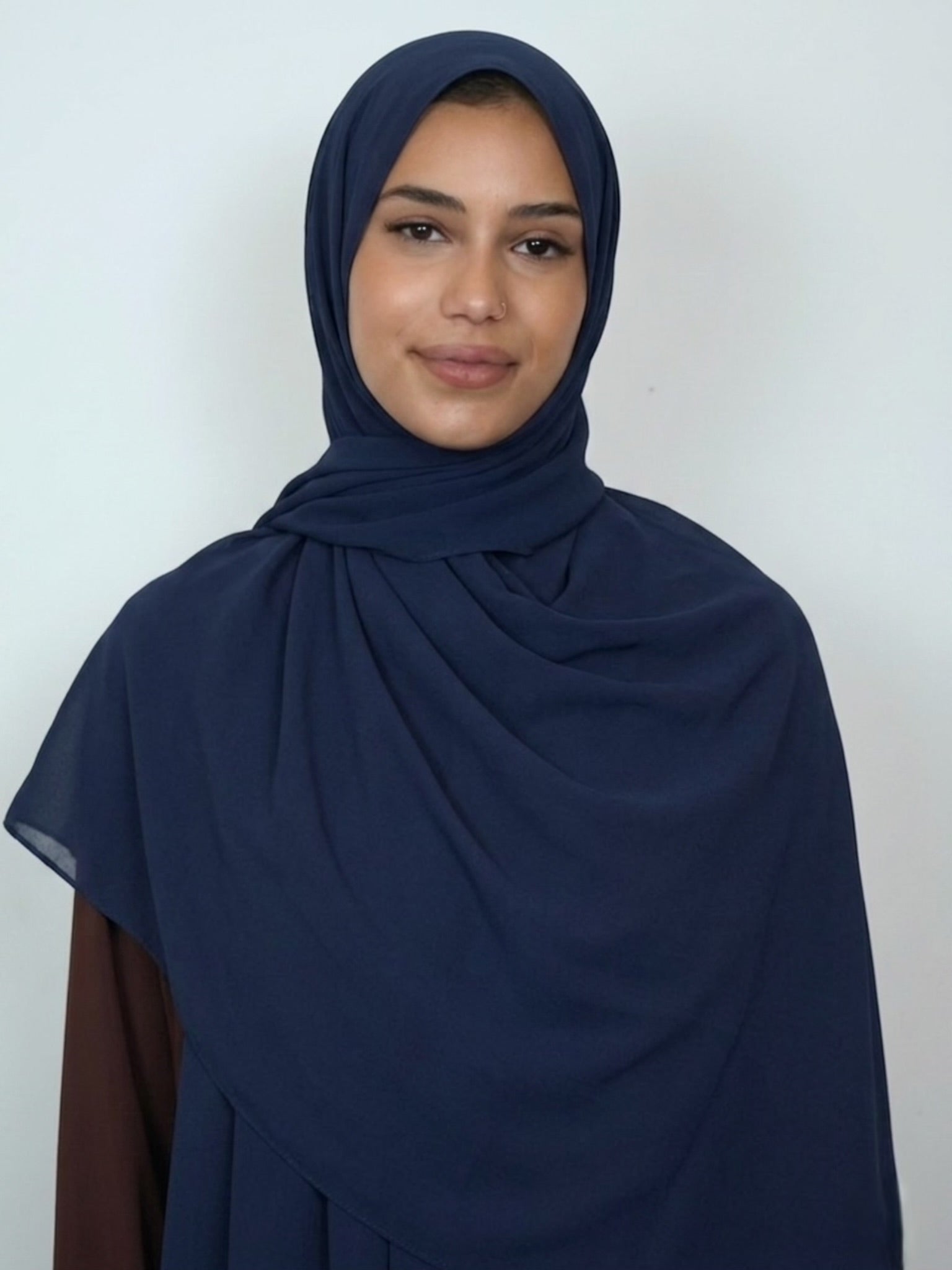 Chiffon Hijab dunkelblau