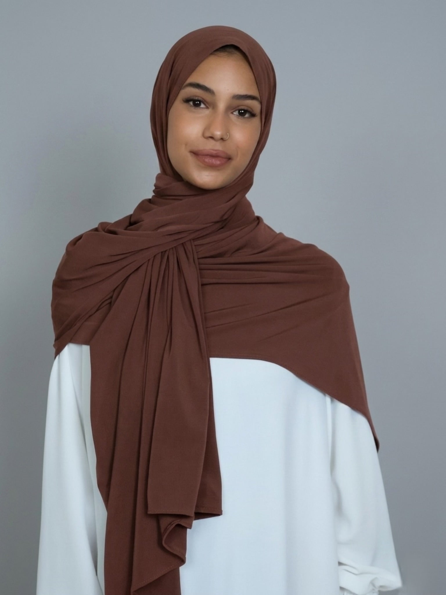 Chiffon Hijab dunkelbraun