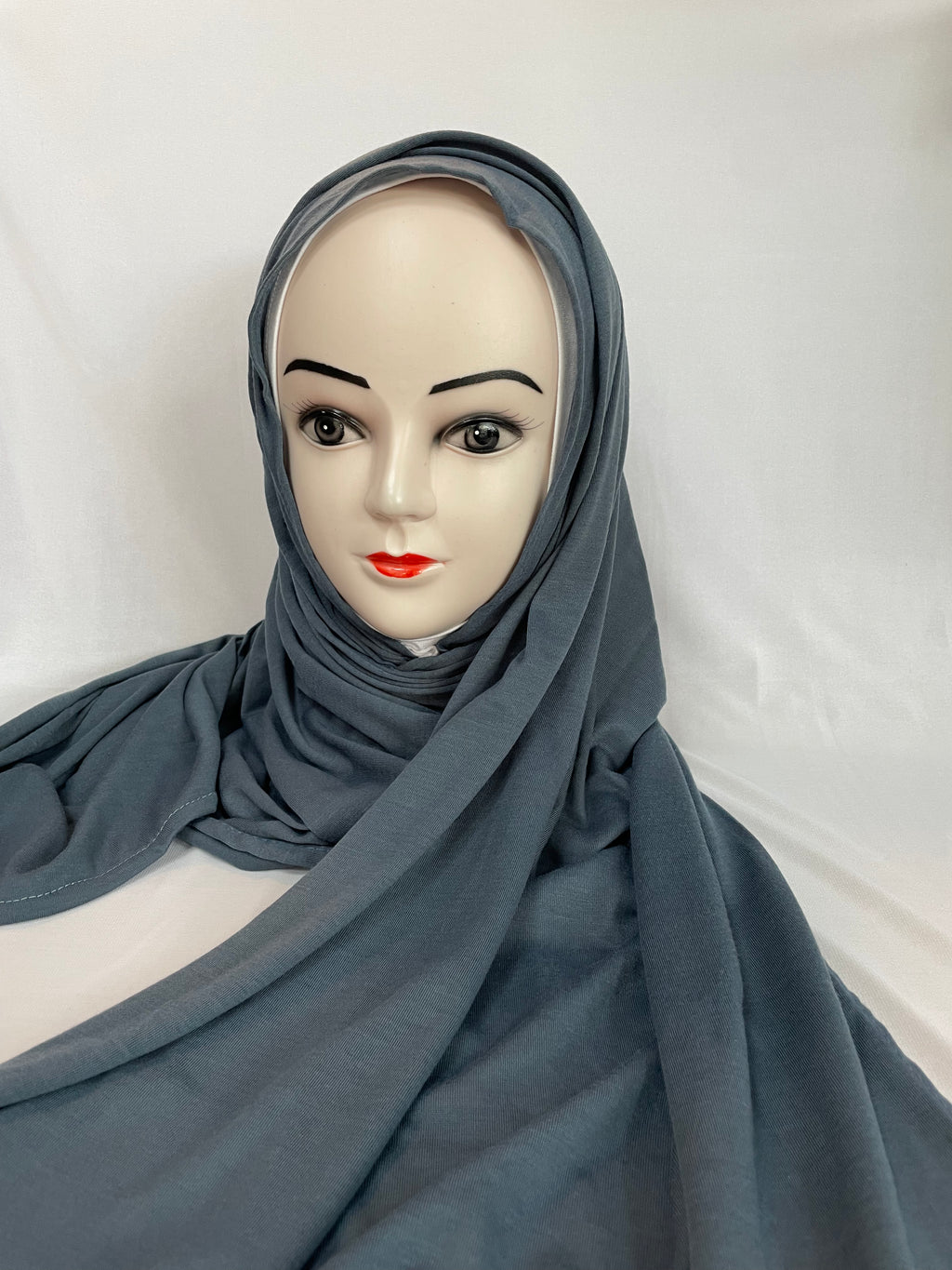 Baumwoll-Jersey Hijab blaugrau