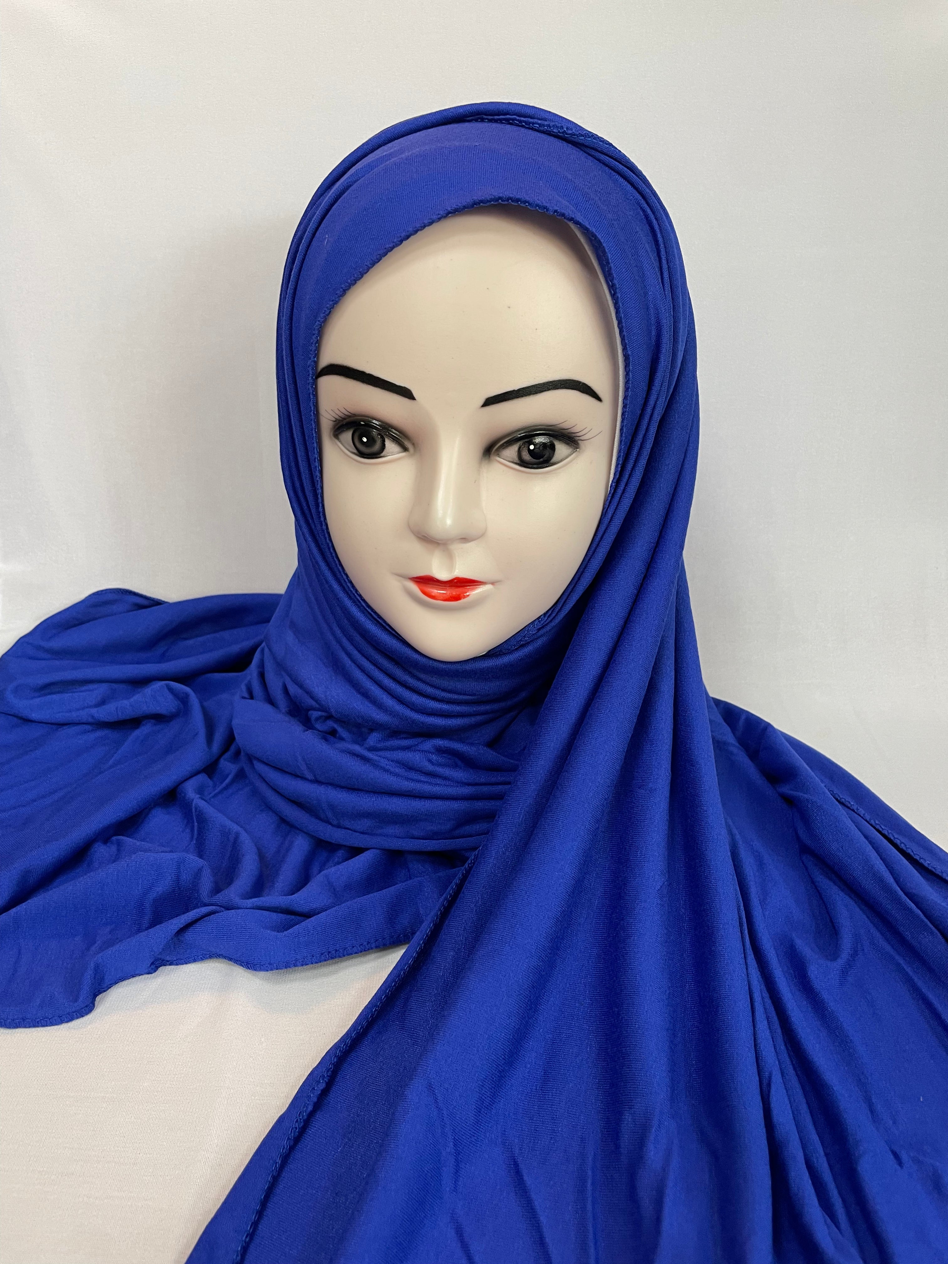 Baumwoll-Jersey Hijab blau