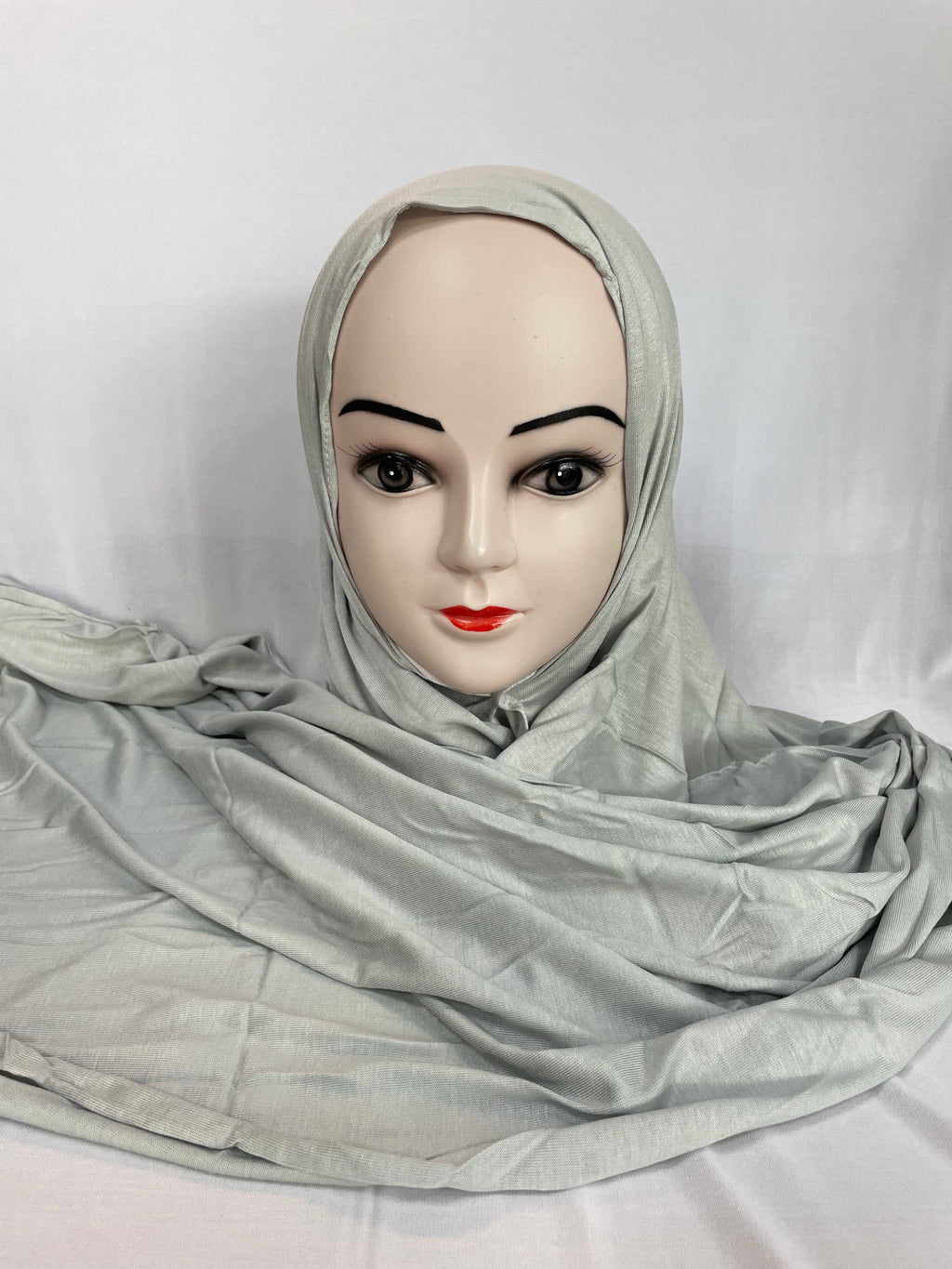 Baumwoll-Jersey Hijab hellgrau