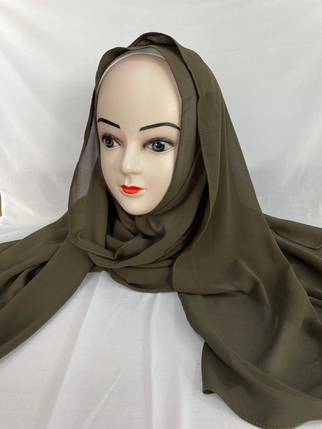 Chiffon Hijab dunkelgrün