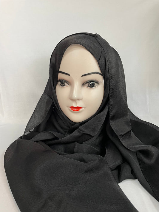 Satin Hijab schwarz