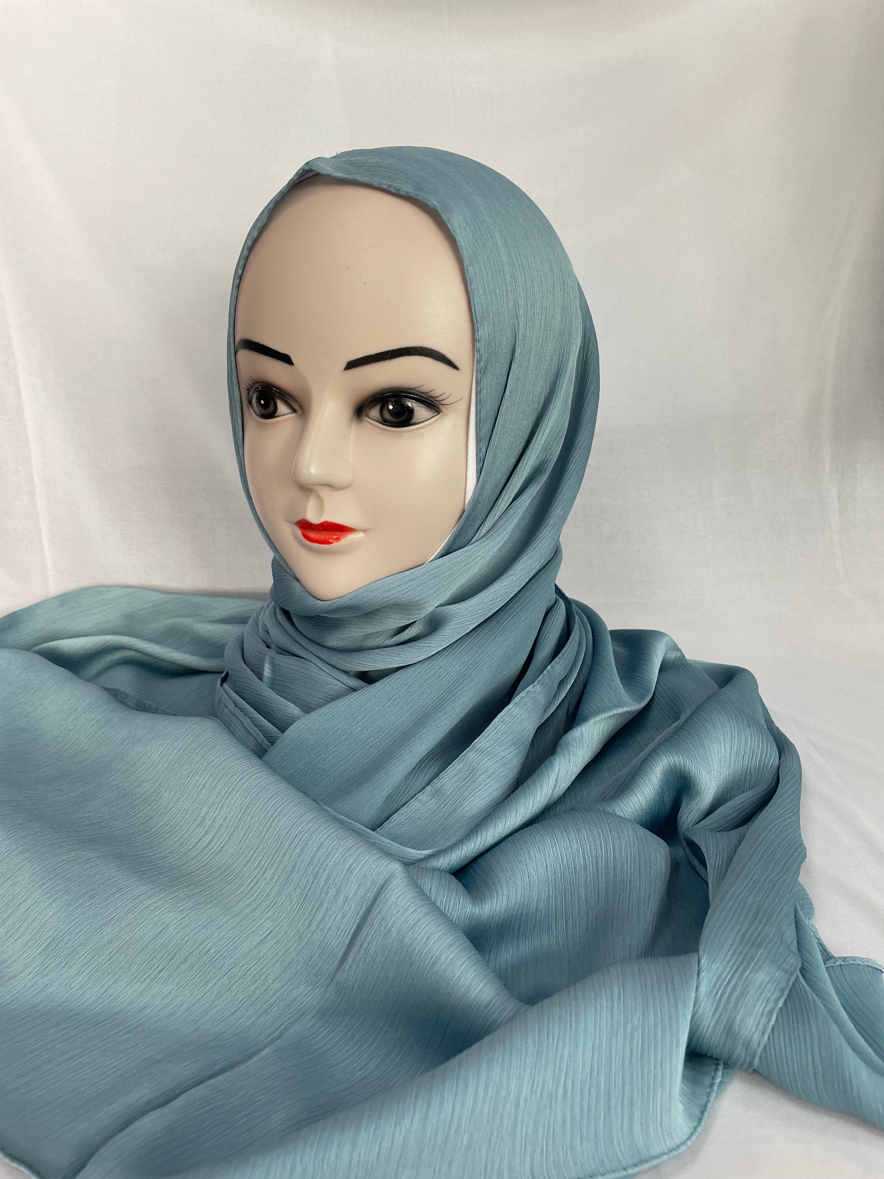 Satin Hijab hellblau