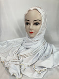 Permium Jersey Hijab mit stras in weiß