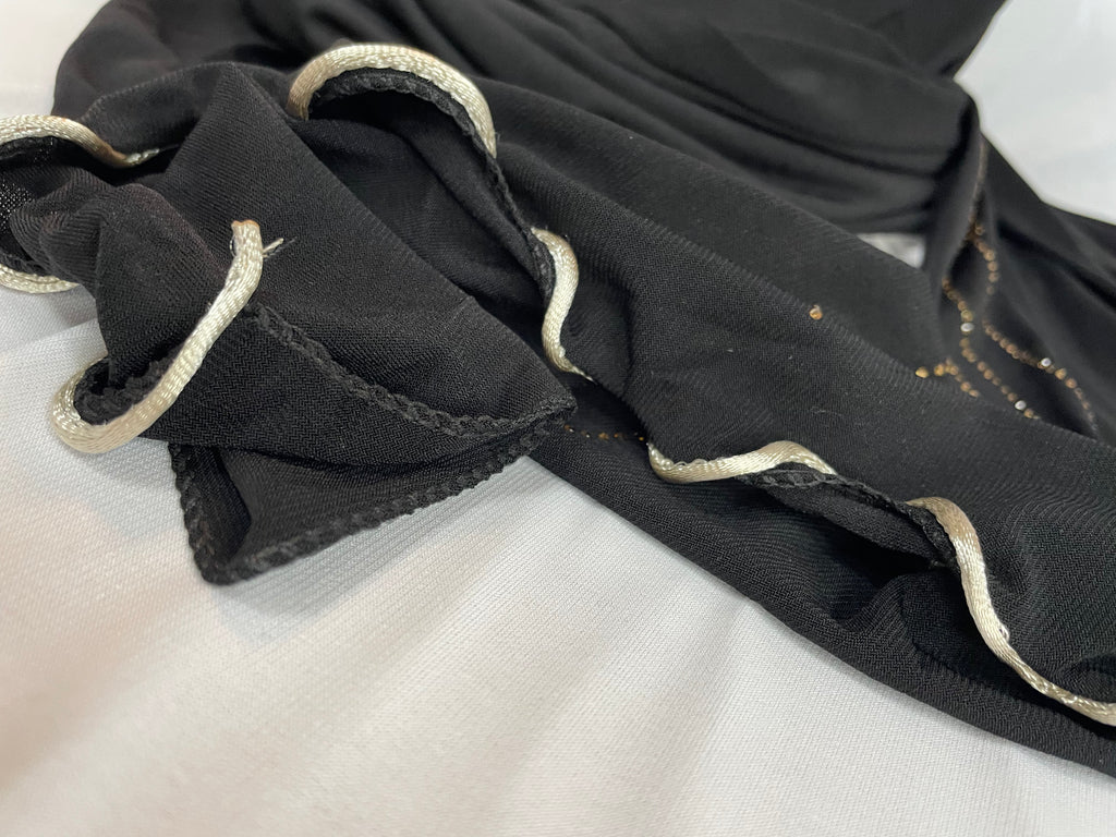 Permium Jersey Hijab mit Stras in schwarz