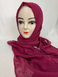 Bestickter Chiffon Hijab rot