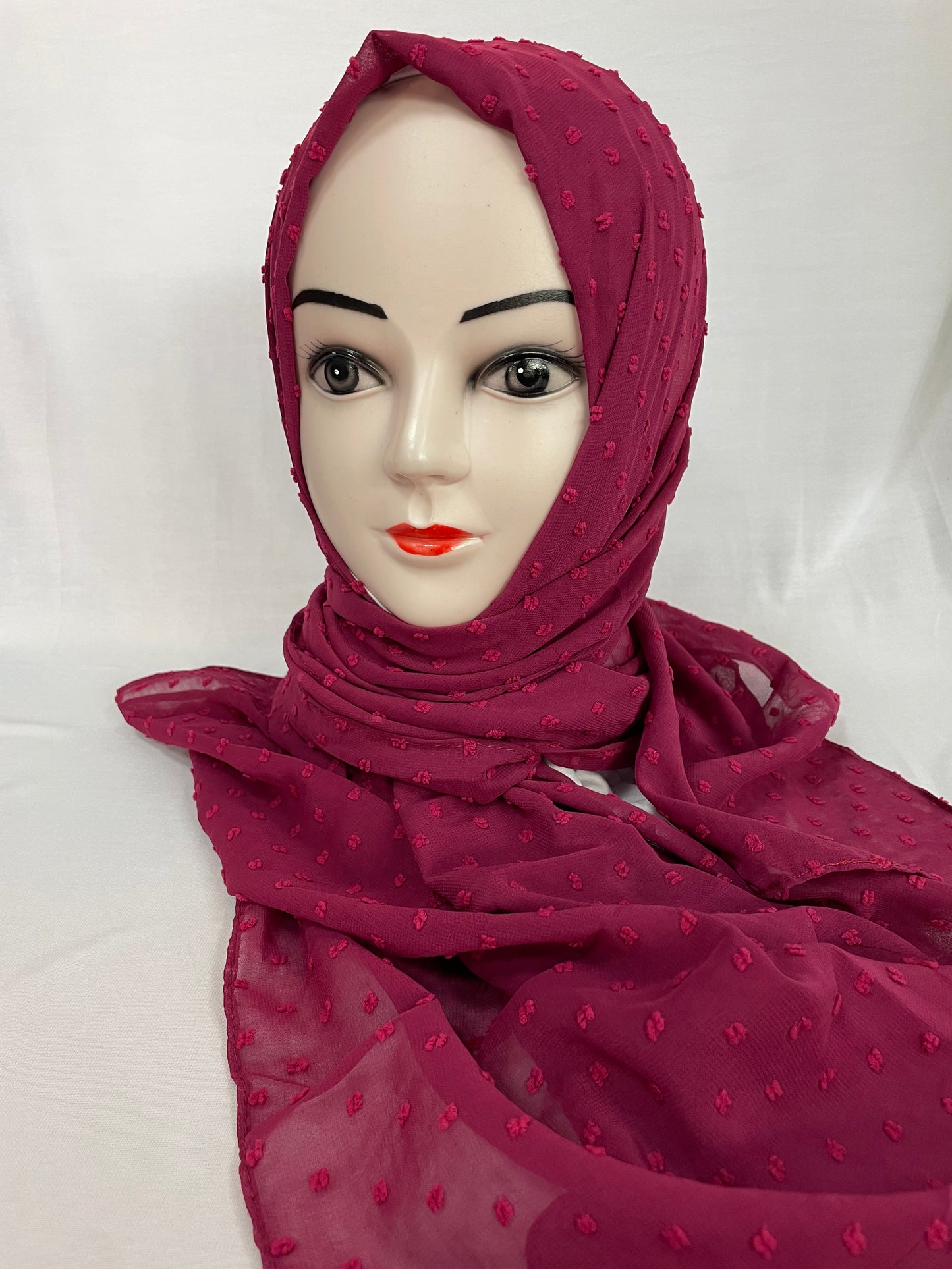 Bestickter Chiffon Hijab rot