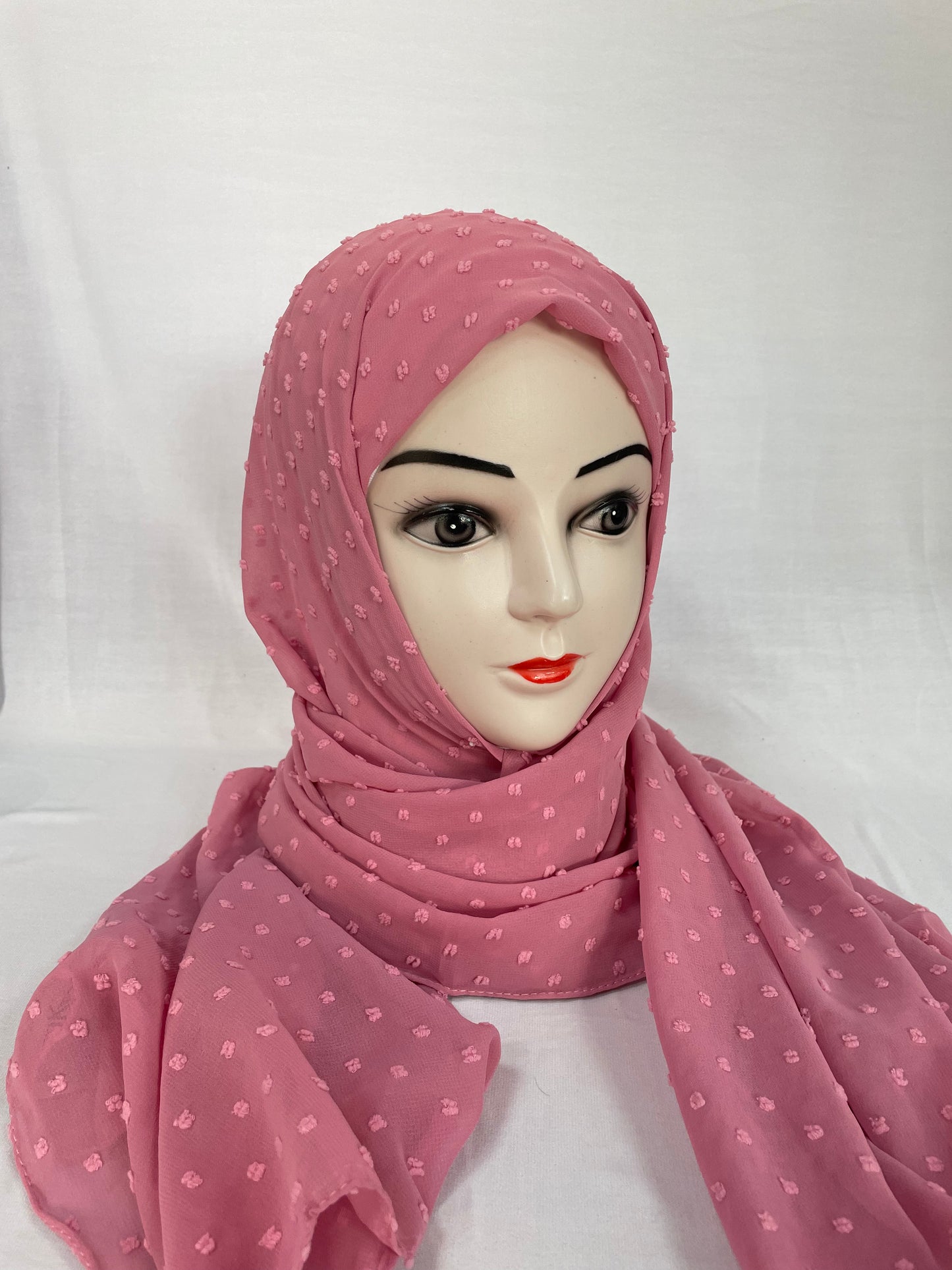 Bestickten Chiffon Hijab in Rosa