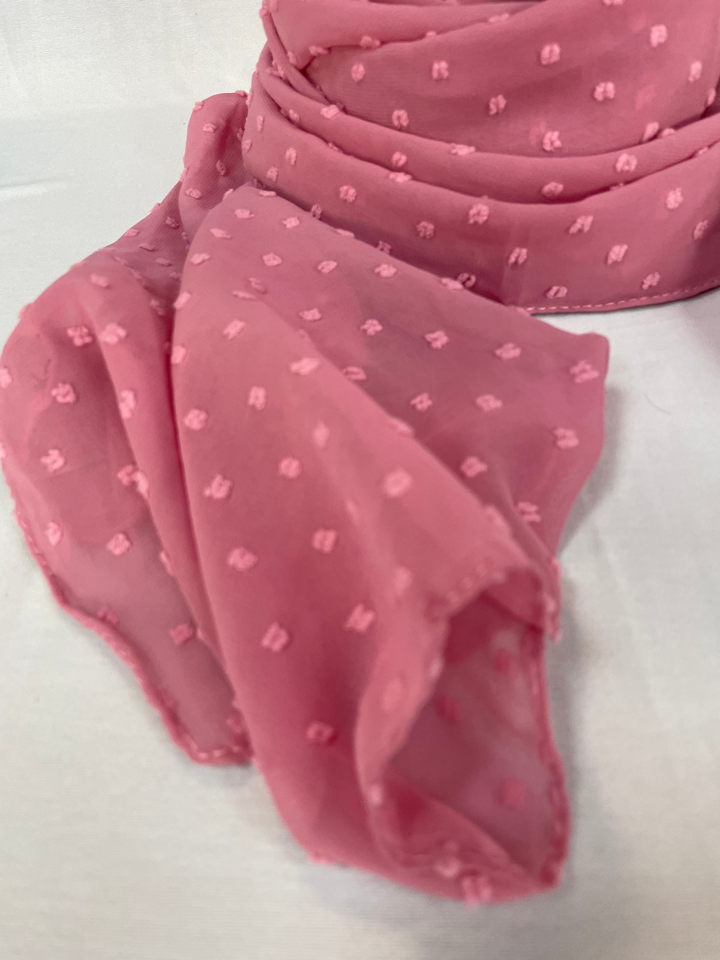 Bestickten Chiffon Hijab in Rosa