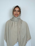 Jersey Hijab Beige mit Goldlinie