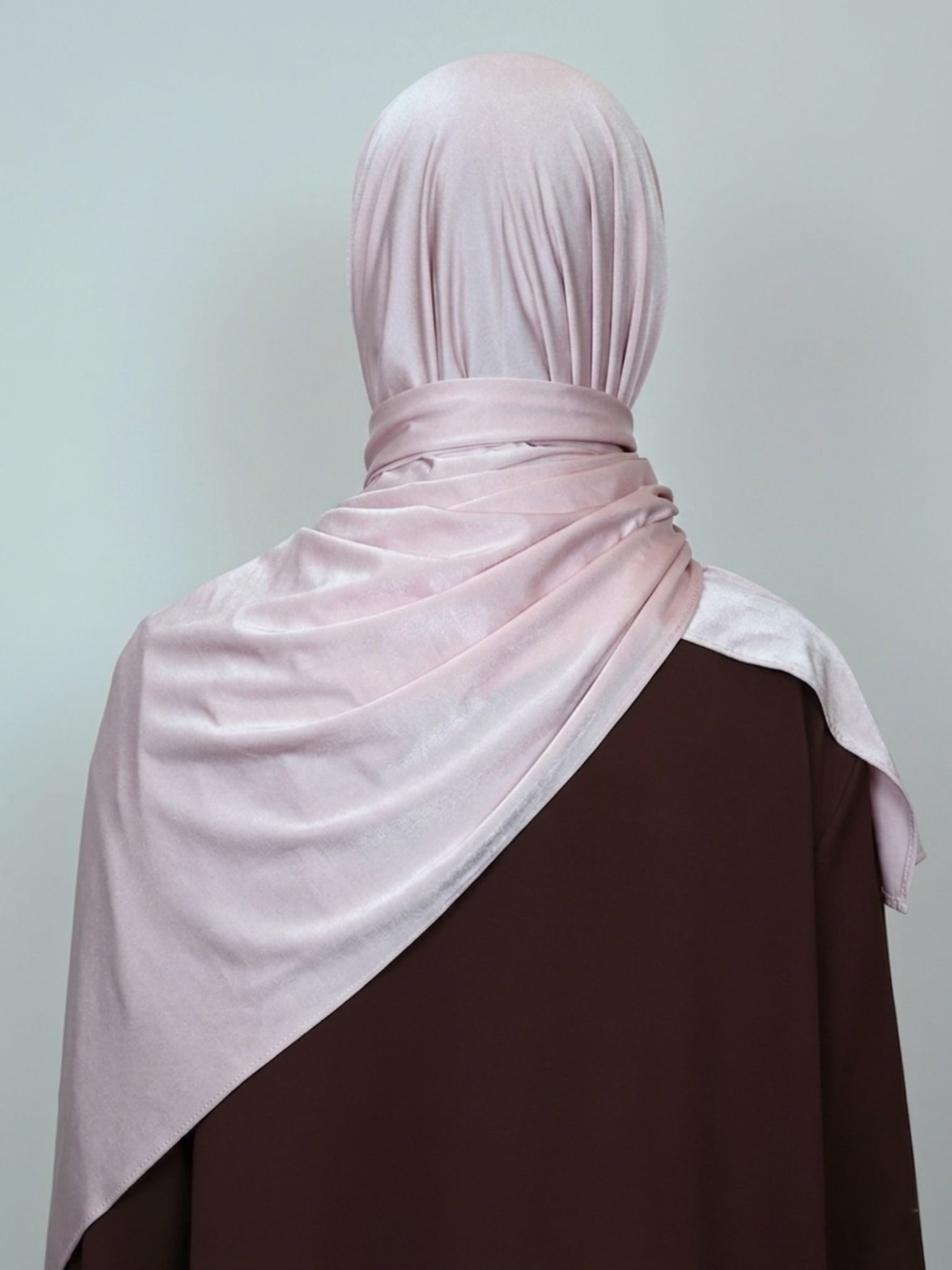 Jersey Satin Hijab Rosa Rückansicht