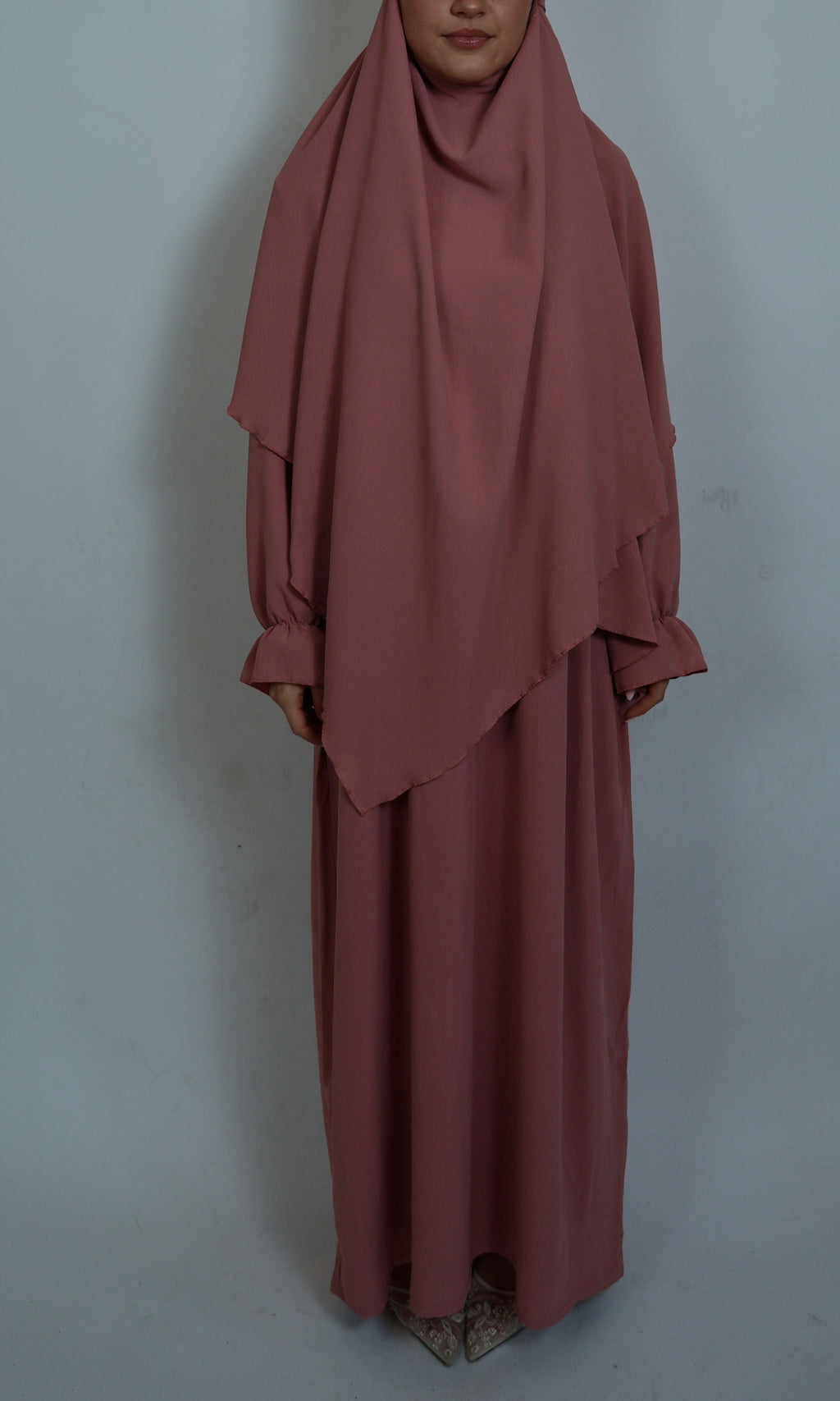 Khimar Rosa frontal, islamisches Kopftuch Damen