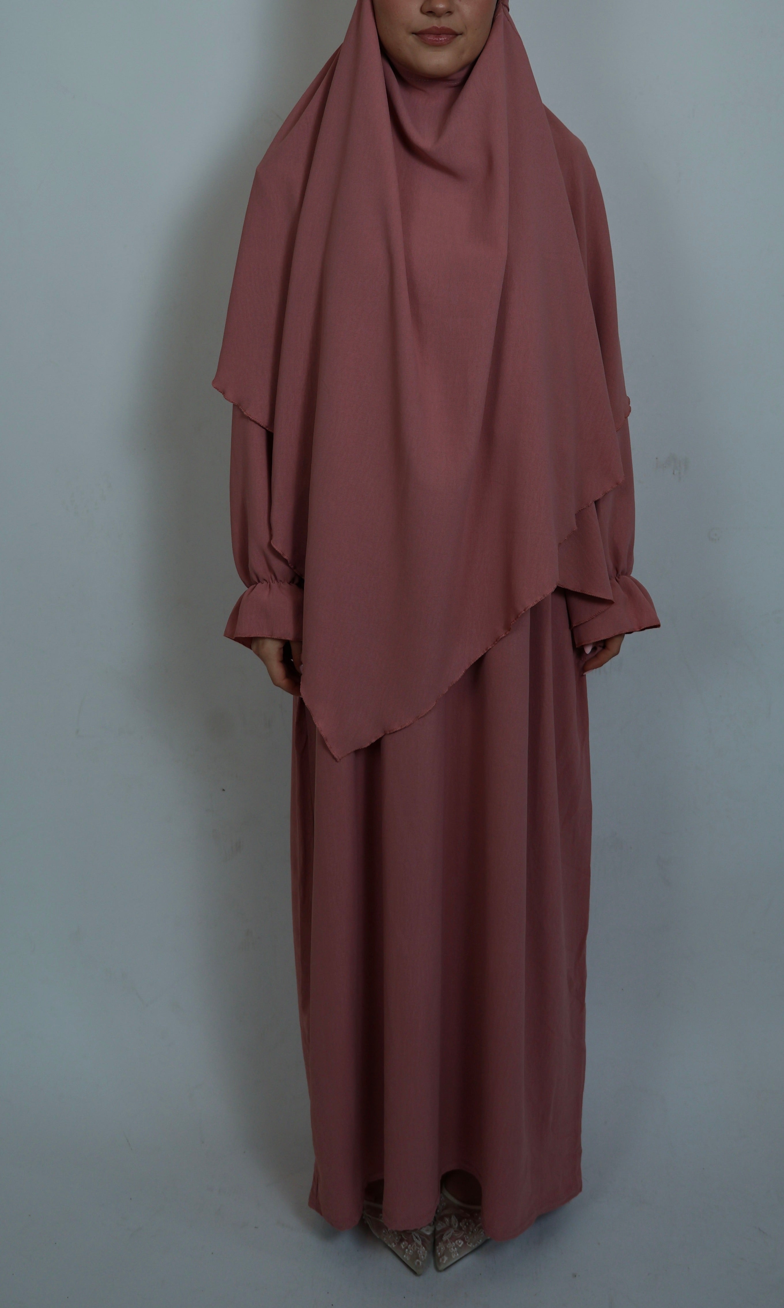 Khimar Rosa frontal, islamisches Kopftuch Damen